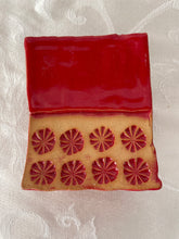 Load image into Gallery viewer, Sponge, Jewelry, Business Card Stand/Soap Dish/Tea Bag Rest  (Red with 8 Pinwheels)
