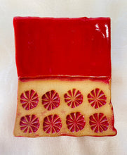 Load image into Gallery viewer, Sponge, Jewelry, Business Card Stand/Soap Dish/Tea Bag Rest  (Red with 8 Pinwheels)
