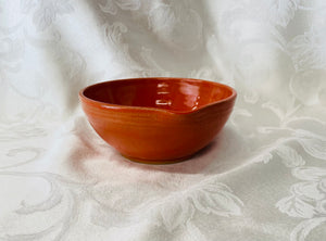 Medium Bowl (Orange with a Spout and a Turtle Stamp on the Bottom)