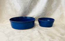 Load image into Gallery viewer, Bowl Set with Square Sides  (Azure Blue with White and Orange Accents)
