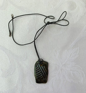 Necklace (Silver/green with texture) #23