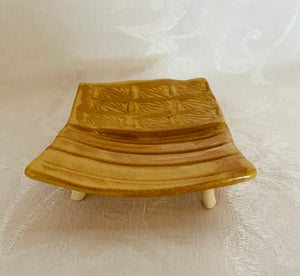 Sponge, Jewelry, Business Card Stand/Soap Dish/Tea Bag Rest  (Yellow with 9 Stamps at the Top)