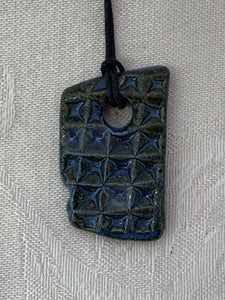 Necklace (Blue/green with a Waffle Pattern) #25