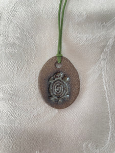 Necklace (Clear Turtle on Dark Clay) #88