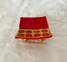 Load image into Gallery viewer, Sponge, Jewelry, Business Card Stand/Soap Dish/Tea Bag Rest  (Red with 8 Pinwheels)
