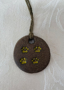 Necklace (4 Yellow Paw Prints) #77