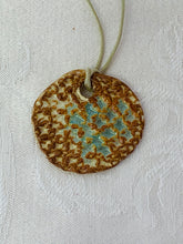 Load image into Gallery viewer, Necklace (Brown with Waffle Texture and Green Accents) #22
