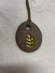 Necklace (Brown with Yellow Pine Leaf) #60